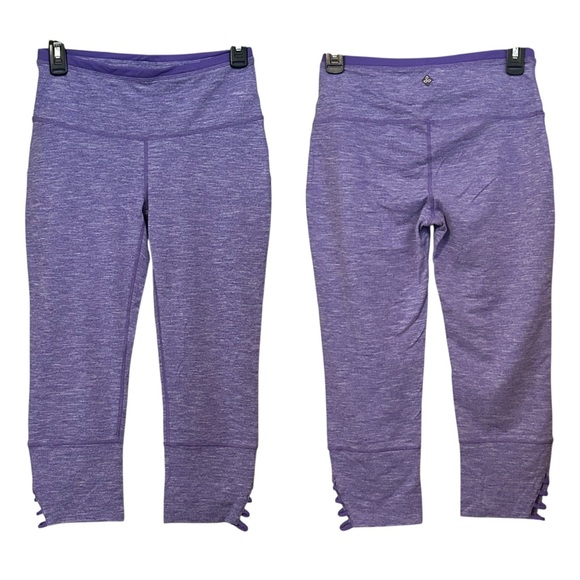 Prana Tori Capri Leggings Bundle of 2 Teal Lavender Heather Yoga Activewear Sz S - Picture 2 of 12